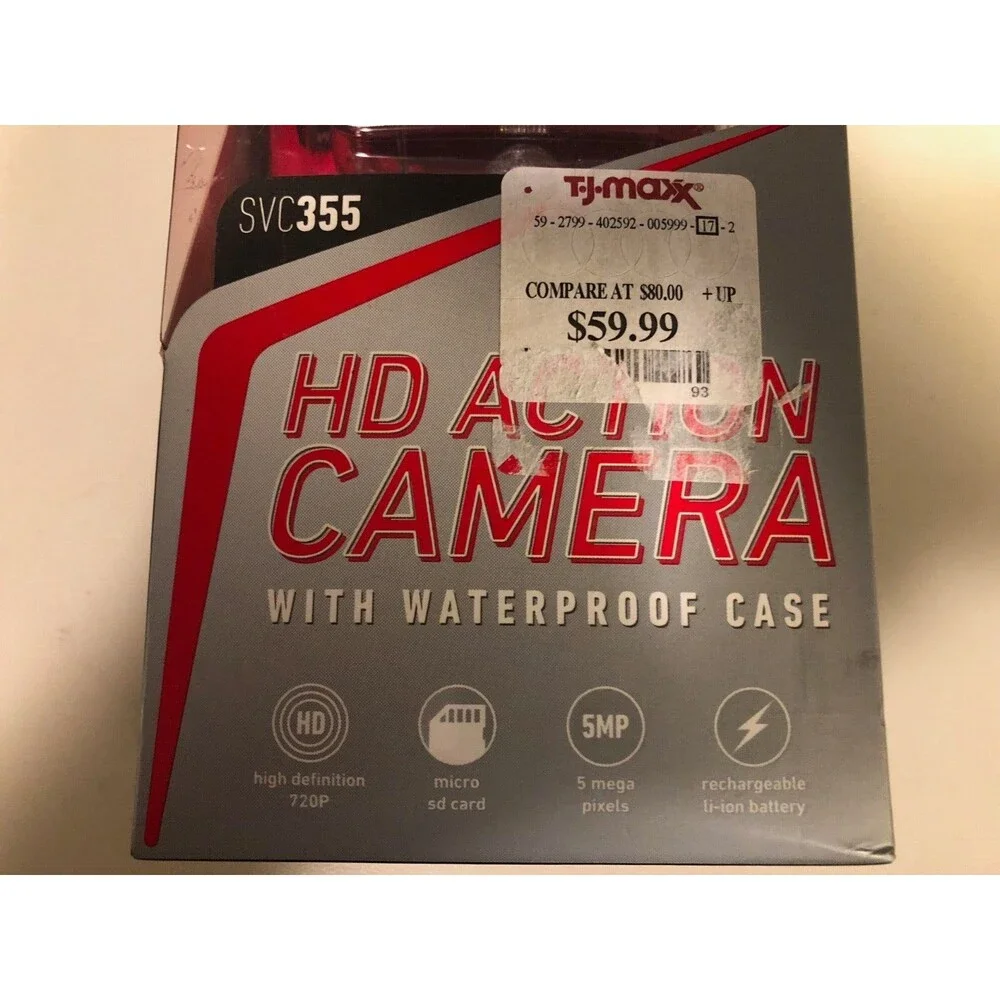 Sharper Image SVC355 Rechargeable‎ Hd Action Camera 720P with Waterproof Case